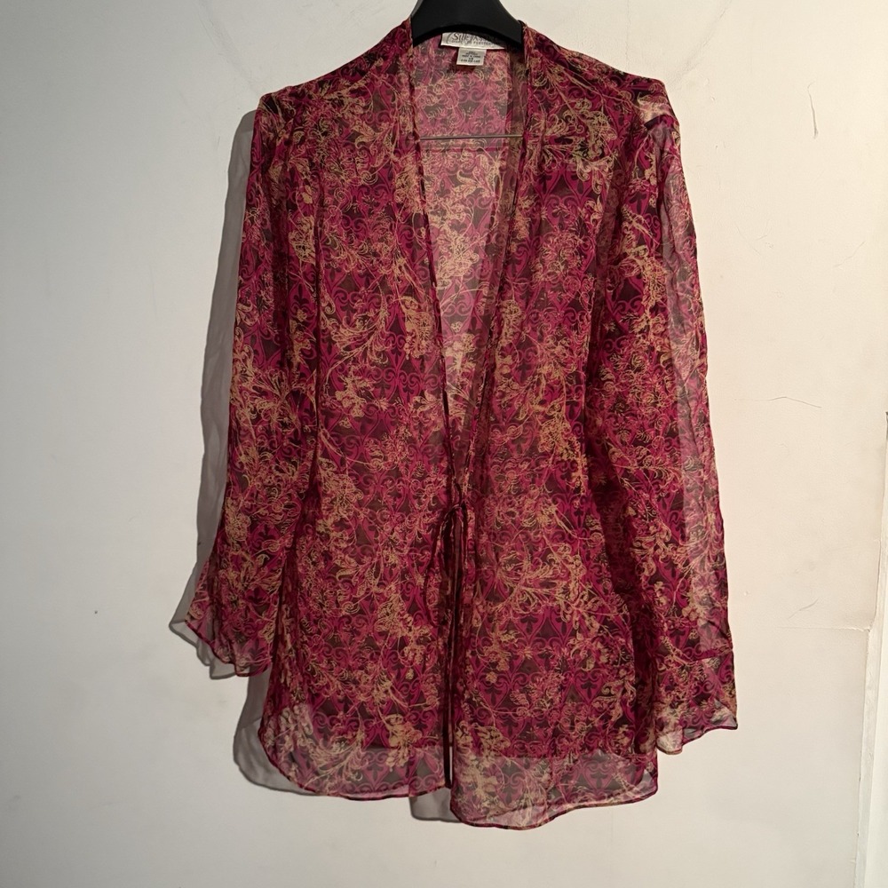 Y2K Diane‎ Von Furstenberg Silk Assets XS Cardigan Sheer Fairy Artsy Travel